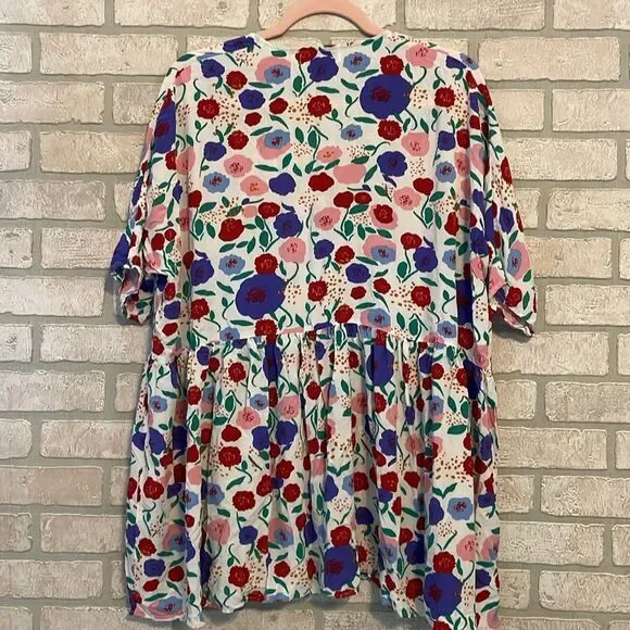 Petal & Pup Keats Floral Babydoll Mini Shirt Dress size S/M - Picture 8 of 10
